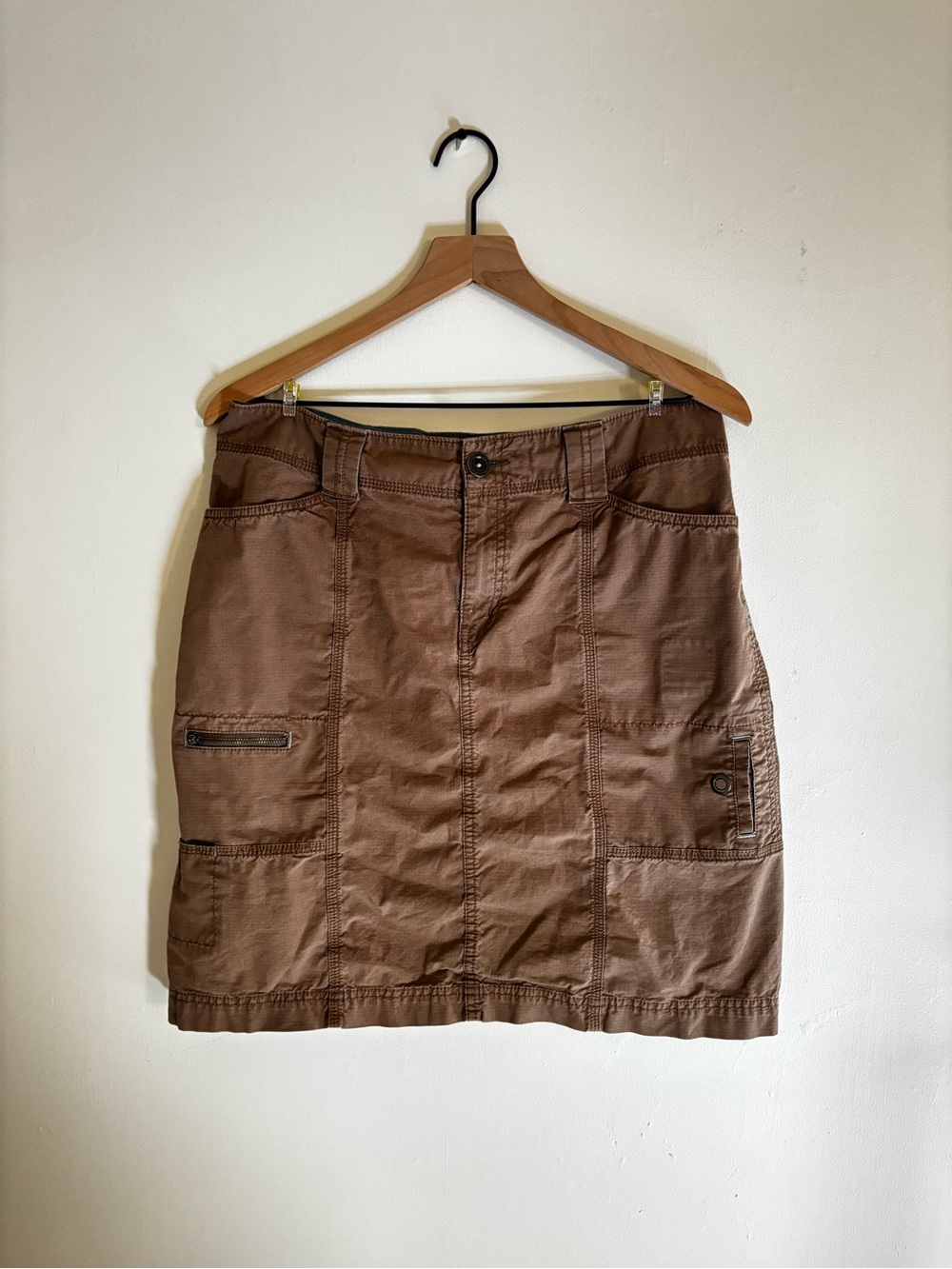 Y2K Eddie Bauer Brown Midi Cargo Pocket Skirt